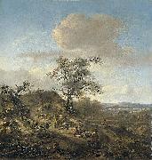 Jan Wijnants Landscape with a hunter and other figures. Sweden oil painting artist
